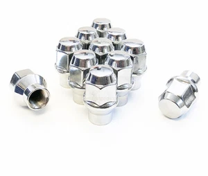 10x ET EXTENDED THREAD 1/2-20 CHROME BULGE ACORN WHEEL LUG NUTS FORD GM JEEP 1/2 - Picture 1 of 3