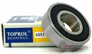 TOPROL 6001 2RS BALL BEARING, RUBBER SEALED 6001 DDU  12x28x8mm - Picture 1 of 3