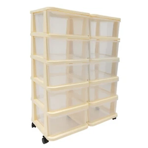 5 Tiers Collapsible Storage Cabinet Box Organizers & Storage Containers w/ Wheel - Picture 1 of 23