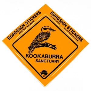 Australian Souvenir Roadsign Sticker Vinyl Decal Sign Kookaburra Bird Sanctuary - Bild 1 von 3