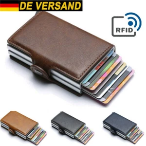 Kreditkartenetui mit Geldklammer Mini Portmonee RFID Schutz Wallet Geldbörse Neu - Bild 1 von 32