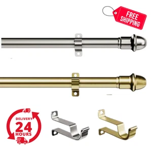 Cafe Stange Voile Netz Gardinenstange 50-220cm Messing weiß chrom schwarz - Bild 1 von 8