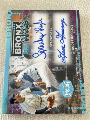 Holofoil Leaf Bronx Legacy Lyle/Gossage 2025 doble automático #3/7 Bronx Marks verde azulado Foto 1 de 4