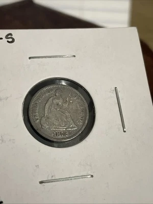 1872 S Above Now Seated Liberty Half Dime - Image 1 of 4
