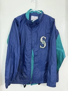 Vtg Seattle Mariners Windbreaker Jacket Full Zip Embroidered 90s Mirage MLB - Picture 1 of 12