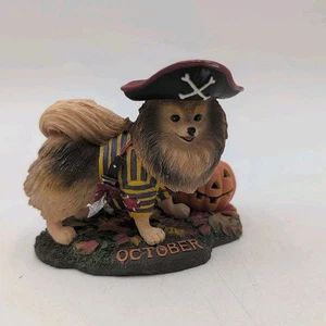 Danbury Mint Pomeranian Dog October Month Perpetual Calendar figurine Halloween - Picture 1 of 6