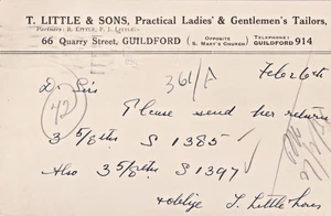 EZJ 1931 Werbepostkarte, Little & Sons, Schneider, Quarry Street, Guildford - Bild 1 von 1