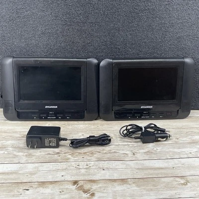 Sylvania SDVD8791 7" Dual Screen Portable Dual Car DVD Player Tested *NO Remotes - Image 1 of 4