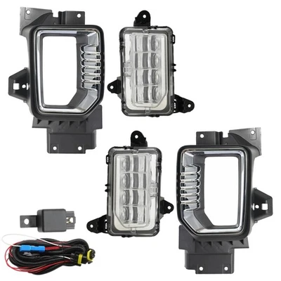 For 2020-2023 GMC Sierra 2500 HD LED Fog Lights Lamp w/ Bezels Switch Pair - Image 1 of 4
