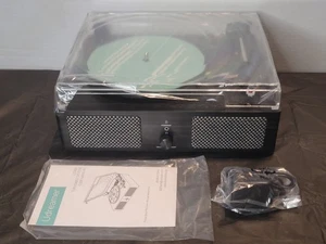 WIRELESS BLUETOOTH VINYL RECORD PLAYER USB BELT DRIVEN TURNTABLE (BLACK) ~ NEW - Picture 1 of 18