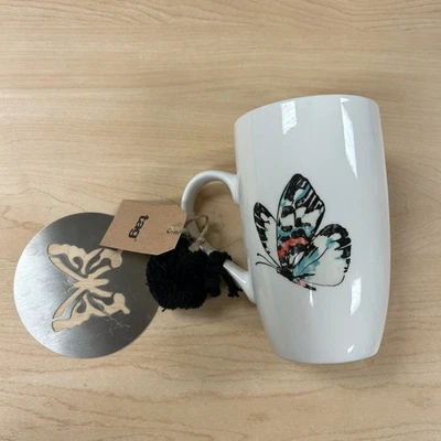 Etiqueta Mariposa Taza Metal Plantilla Cerámica Alta Café Té Taza Nuevo Regalo Cocina Decoración Foto 1 de 4