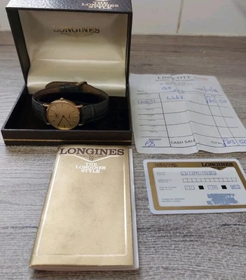 Reloj de cuarzo Longines Presence vintage dorado para hombre, totalmente funcional Foto 1 de 4