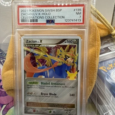 PSA 7 Zacian LV. X SWSH135 2021 SWSH: Sword & Shield Celebrations BSP Holo - Image 1 of 4