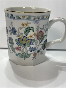 Andrea by Sadek Garden Of India Achteck Kaffeetasse mit blauen Blumen Goldrand - Bild 1 von 6