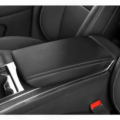 Center Console Armrest Cover for Tesla Model X/S 2021-2023 Black Leather - Imagem 1 de 4