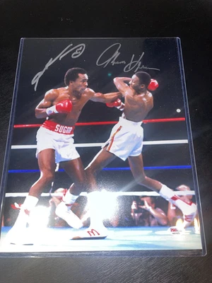 Sugar Ray Leonard Thomas Hearns signed 11 x 14, PSA/DNA - Image 1 of 4