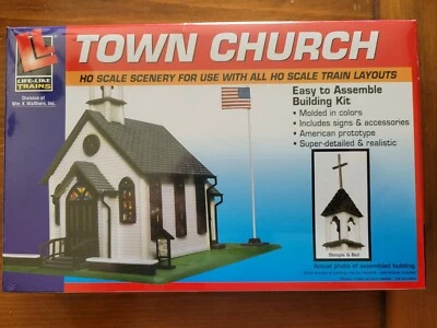 Life-Like Trains 433-1350 HO Scale Town Church, Sealed Box - Image 1 of 3
