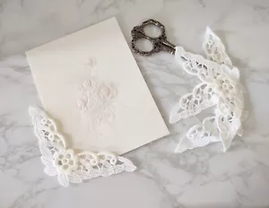 Antique Lace Appliques, 4 pc 1993 Scrapbooking Crafts Sewing Wedding Pillows - Picture 1 of 5