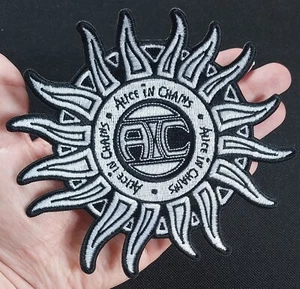 ALICE IN CHAINS Black & White SUN Licensed Iron On Band Battle Jacket PATCH - Picture 1 of 6