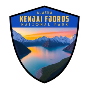 2 Kenjai Fjords National Park Sticker Alaska Decal USA Travel Stickers - Picture 1 of 1
