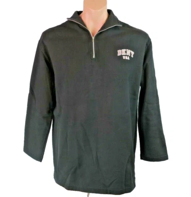 DKNY Men's 1/4 Zip Pullover Sweatshirt VTG 90s Spell Out XL/L - Image 1 of 4