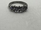 Vintage 925 Sterling Silver round cz&#39;s ring size 9