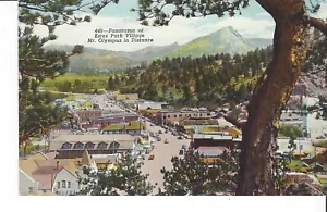 ESTES PARK, COLORADO POSTAL PANORAMA DE PUEBLO MT OLIMPUS EN DISTANCIA - Imagen 1 de 2