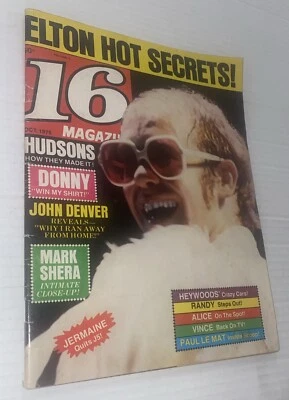 VTG 16 Magazine OCT 1975 Elton John Bay City Rollers Van Patten Hudson Bros - Image 1 of 4