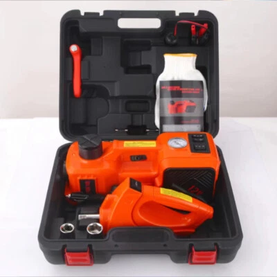 5 Ton 12V Car Jack Electric Hydraulic Jack Kit 45CM + Wrench LED Light Inflator