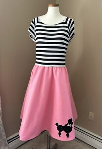 CHARADES 50S POODLE DRESS STRIPE PINK HALLOWEEN COSTUME PLUS SIZE 1X