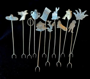 12 Pc Set Taxco Southwest Style Vintage Mexican Sterling Silver .925 Picks - Picture 1 of 7