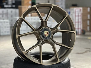 New 20x8.5F 21x11.5R BLACKOUT FORGED GT3 RS (4 Wheel) PORSCHE Carrera 991 992 - Picture 1 of 24