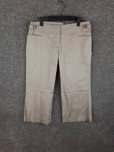 Miss Bisou Juniors Beige Crop Capri Dress Chino Pant Size 13 Straight Casual NWT - Picture 1 of 14