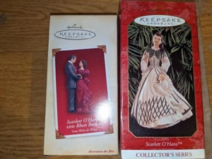 GONE WITH  WIND Hallmark  ornaments (2) and Hard Cover Book - Imagen 1 de 8