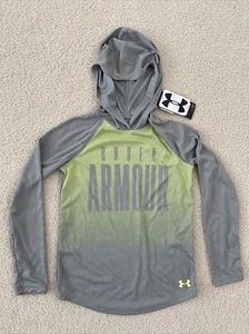 Under Armour Girls YOUTH hoodie Long Sleeve Size YMD Medium NEW NWT Gray UPF 30 - Picture 1 of 12