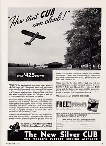 Anuncio de avión Taylor Silver Cub 1937 26/12/2024d - Imagen 1 de 1