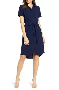 Camisa Corta Alta Baja RACHEL PARCELL Azul Marino Botones XXS Nordstrom - Imagen 1 de 24