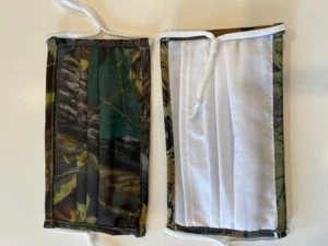 Nueva Mascarilla Algodón Verde Oscuro Marrón Negro Camuflaje Bolsillo Ajustable - Imagen 1 de 1