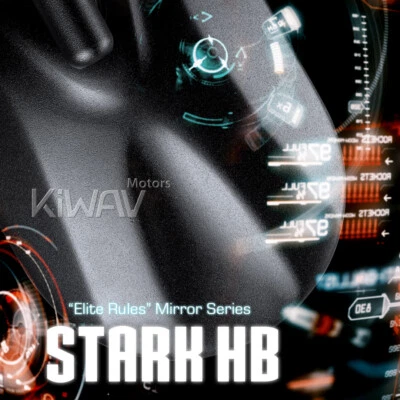 KiWAV Stark Black Aluminum 6mm Threaded Inner Bar End Mirrors for Suzuki SV650 - Image 1 of 4