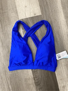 Antonio Melani NWT Blue Bikini Halter Run With It” Top Swimsuit, Sz 10, MP $58 - Picture 1 of 5