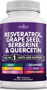 Resveratrol 6000Mg Berberine & Grape seed Extract 3000Mg Quercetin 4000Mg 4/2026 - Picture 1 of 5