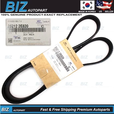 Genuine Serpentine V-Belt for 11-16 Elantra Tucson 12-17 Forte Soul 25212-2E820 Foto 1 de 4