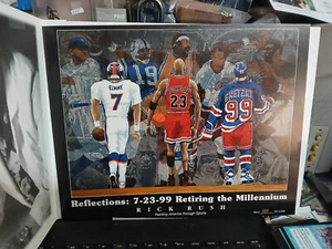 Michael Jordan John Elway & Gretzky Retiring the Millennium Lithograph RICK RUSH - Picture 1 of 5