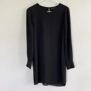 BCBG MAXAZRIA Ashton Etuikleid Gr. XXS schwarz transparent Overlay Langarm - Bild 1 von 12