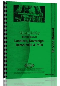 Manual de servicio de reparación de tractor de césped Simplicity 7000 7100 BARON Landlord Sovereign - Imagen 1 de 6