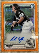 2020 Bowman Chrome Andrew Vaughn Orange Mojo Refractor Auto #8/25 Prospect RC
