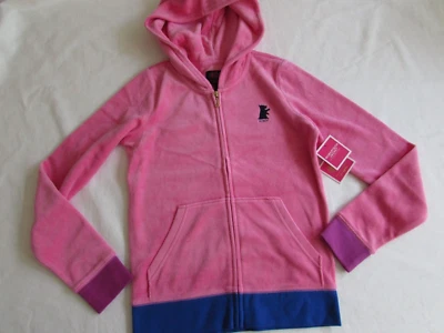 Juicy Couture Velour Robertson Zip Hoody Jacket Kids Pink/Multi Big Girls Sz 12 - Image 1 of 4