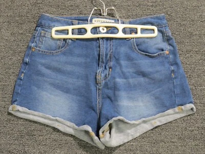 Pantalones Cortos Bullhead Mamá Mujer Junior Talla 5 Azul Tiro Alto Denim Jean Elástico Foto 1 de 4