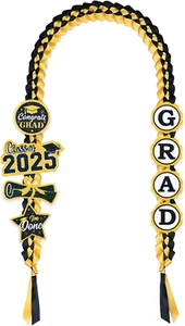 Graduation Leis 2025, Graduation Money Leis Handmade Double Braided Ribbon Lei w - Picture 1 of 7
