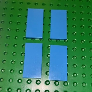 LEGO TILE 2 X 4 IN DARK AZURE PACK OF 4 / PN 87079 TOWN CITY CREATOR MOVIE - Picture 1 of 2
